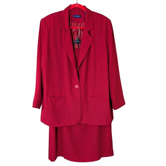 Womens Karen Scott II Midi Skirt Suit Two-Piece Set Red Size 20W - Picture 1 of 9
